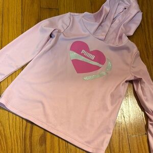 Puma Kids Pink Hoodie with Heart Design/ sun block
